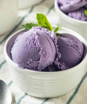 Homemade Purple Japanese Ube Ice Cream